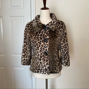 Rafaella Leopard Peacoat Jacket